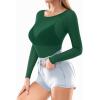 image:imageMANGOPOP Womens Mesh Tops Long Sleeve Sheer T Shirts See Through Blouse Bodycon ClubwearDeep Greenturquoise
