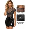 image:imageMANGOPOP Womens Short Sleeve Glitter Mesh TopA01 Short Sleeve Black