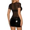 image:imageMANGOPOP Womens Short Sleeve Glitter Mesh TopA02 Short Sleeve Golden Glitter