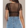 image:imageMANGOPOP Womens Short Sleeve Glitter Mesh TopA02 Short Sleeve Golden Glitter