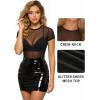 image:imageMANGOPOP Womens Short Sleeve Glitter Mesh TopA02 Short Sleeve Golden Glitter