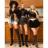image:imageMANGOPOP Womens Short Sleeve Long Sleeve Sheer Mesh Crop Tops Tee Shirt Blouse1058black