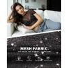 image:imageMANGOPOP Womens Short Sleeve Long Sleeve Sheer Mesh Crop Tops Tee Shirt Blouse1068ssilver
