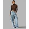 image:imageMANGOPOP Womens Short Sleeve Long Sleeve Sheer Mesh Crop Tops Tee Shirt BlouseCoffee Rhinestone