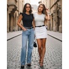 image:imageMANGOPOP Women Crew Neck Ruffle Sleeveless Tops Going Out Shirt Casual Blouses Spring 2026 Summer T ShirtsLight Grey