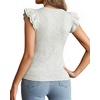 image:imageMANGOPOP Women Crew Neck Ruffle Sleeveless Tops Going Out Shirt Casual Blouses Spring 2026 Summer T ShirtsLight Grey