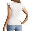image:imageMANGOPOP Women Crew Neck Ruffle Sleeveless Tops Going Out Shirt Casual Blouses Spring 2026 Summer T ShirtsWhite