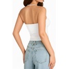 image:imageMANGOPOP Women Sexy Adjustable Halter V Neck Tank Top Backless Double Lined Cami Slim Basic Going Out 2026 Summer TrendyWhite