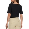 image:imageMANGOPOP Womens Boat Neck Half Sleeve Bodysuit 34 Sleeve Sexy Body Suit Casual Versatile One Shoulder Going Out Shirts TopsBlack
