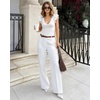 image:imageMANGOPOP Womens Deep V Neck Ruffle Sleeveless Body Suits Tank Top Bodysuit Going Out Sexy Fitted Summer Trendy OutfitsA02 White