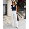image:imageMANGOPOP Womens Deep V Neck Ruffle Sleeveless Body Suits Tank Top Bodysuit Going Out Sexy Fitted Summer Trendy OutfitsDeep Blue