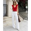 image:imageMANGOPOP Womens Deep V Neck Ruffle Sleeveless Body Suits Tank Top Bodysuit Going Out Sexy Fitted Summer Trendy OutfitsRed