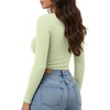 image:imageMANGOPOP Womens Henley Shirt Scoop Neck Button Down Ribbed Bodysuits Sleeveless Tank Tops Body SuitBlong Sleeve Fern Green