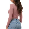 image:imageMANGOPOP Womens Henley Shirt Scoop Neck Button Down Ribbed Bodysuits Sleeveless Tank Tops Body SuitBlong Sleeve Marsala