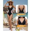 image:imageMANGOPOP Womens One Piece Swimsuits Slimming Tummy Control Bathing Suit Color Block Swim Suits 2026 Beach Vacation ClothesAblack