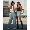 image:imageMANGOPOP Womens Square Neck Tank Top Bodysuit Sleeveless Backless Double Lined Fitted Body Suits Trendy Going Out TopsA01 Black