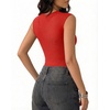 image:imageMANGOPOP Womens Sweetheart Neck Sleeveless Thong Bodysuit Sexy Mesh Ruched Double Lined Tank Top Body Suits Going Out TopsRed