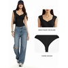 image:imageMANGOPOP Womens Sweetheart Neckline Thong Bodysuit Ruched V Neck Tank Top Body Suits Double Lined Sleeveless Going Out TopsA01 Black