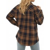 image:imageMANGOPOP YearRound Flannel Shirt for Women  Lightweight Oversized Long Sleeve Button Down Plaid for Effortless LayeringBlack Brown Plaid