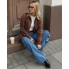 image:imageMANGOPOP YearRound Flannel Shirt for Women  Lightweight Oversized Long Sleeve Button Down Plaid for Effortless LayeringBrown Orange Plaid
