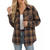 image:imageMANGOPOP YearRound Flannel Shirt for Women  Lightweight Oversized Long Sleeve Button Down Plaid for Effortless LayeringBlack Brown Plaid
