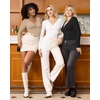 image:imageMANGOPOP Bodysuits for Women Deep V Neck Twist Knot Fitted Long Sleeve Bodysuit Basic Tops Casual T Shirts01 Black