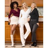 image:imageMANGOPOP Bodysuits for Women Deep V Neck Twist Knot Fitted Long Sleeve Bodysuit Basic Tops Casual T ShirtsBurgundy
