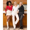 image:imageMANGOPOP Bodysuits for Women Deep V Neck Twist Knot Fitted Long Sleeve Bodysuit Basic Tops Casual T ShirtsRed