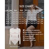 image:imageMANGOPOP Henley Bodysuit for Women Button Down Long Sleeve Tops Body Suits Dressy Blouse Casual02 White