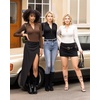 image:imageMANGOPOP Henley Bodysuit for Women Button Down Long Sleeve Tops Body Suits Dressy Blouse CasualCoffee