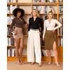 image:imageMANGOPOP Henley Bodysuit for Women Button Down Long Sleeve Tops Body Suits Dressy Blouse CasualCoffee