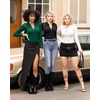 image:imageMANGOPOP Henley Bodysuit for Women Button Down Long Sleeve Tops Body Suits Dressy Blouse CasualFleece Lined Deep Green