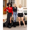 image:imageMANGOPOP Henley Bodysuit for Women Button Down Long Sleeve Tops Body Suits Dressy Blouse CasualRed