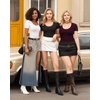 image:imageMANGOPOP Long Short Sleeve Bodysuits for Women Scoop Neck Ribbed Body Suit Stretchy Basic T Shirt TopsDshort Sleeve Burgundy