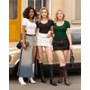 image:imageMANGOPOP Long Short Sleeve Bodysuits for Women Scoop Neck Ribbed Body Suit Stretchy Basic T Shirt TopsDshort Sleeve Deep Green