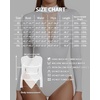 image:imageMANGOPOP Long Sleeve Body Suit Mock TurtleNeck Bodysuit for Women Mesh Deep V Bodysuit Tops02 White