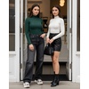image:imageMANGOPOP Long Sleeve Bodysuits for Women Mock Turtle Neck Ribbed Body Suit Tops03 Deep Green