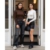 image:imageMANGOPOP Long Sleeve Bodysuits for Women Mock Turtle Neck Ribbed Body Suit Tops05 Coffee