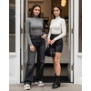 image:imageMANGOPOP Long Sleeve Bodysuits for Women Mock Turtle Neck Ribbed Body Suit Tops06 Dark Heather Grey