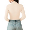 image:imageMANGOPOP Long Sleeve Bodysuits for Women Mock Turtle Neck Ribbed Body Suit Tops07 Nude