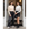 image:imageMANGOPOP Long Sleeve Bodysuits for Women Mock Turtle Neck Ribbed Body Suit Tops07 Nude