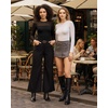 image:imageMANGOPOP Sheer Long Sleeve Shirts for Women Crew Neck Fitted Mesh Tops Trendy Going Out Fall Fashion Tee Tops 202601 Black