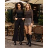 image:imageMANGOPOP Sheer Long Sleeve Shirts for Women Crew Neck Fitted Mesh Tops Trendy Going Out Fall Fashion Tee Tops 2026Brown