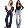 image:imageMANGOPOP Sweetheart V Neck Bodysuits for Women Long Short Sleeve Body Suits Tops ShirtB1 Long Sleeve Black