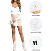 image:imageMANGOPOP Sweetheart V Neck Bodysuits for Women Long Short Sleeve Body Suits Tops ShirtC2 Fleece Lined White