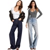 image:imageMANGOPOP Sweetheart V Neck Bodysuits for Women Long Short Sleeve Body Suits Tops ShirtE7 Long Sleeve Dark Heather Grey