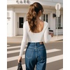 image:imageMANGOPOP Womens Backless Long Sleeve Bodysuit Boat Neck Y2K Body Suit Open Back Sexy Fall Basic Top02 White