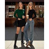 image:imageMANGOPOP Womens Backless Long Sleeve Bodysuit Boat Neck Y2K Body Suit Open Back Sexy Fall Basic TopDeep Green