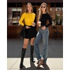 image:imageMANGOPOP Womens Backless Long Sleeve Bodysuit Boat Neck Y2K Body Suit Open Back Sexy Fall Basic TopYellow