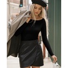 image:imageMANGOPOP Womens Boat Neck Long Sleeve Bodysuit Basic Thong Body Suit Fall Going Out Tops 202501 Black
